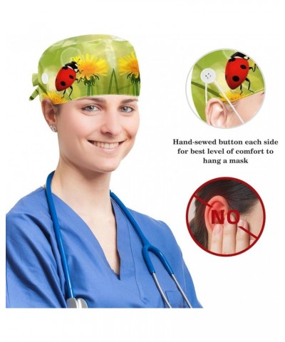 Nursing Hats,Working Cap with Buttons and Cotton Sweatband E644q8cirm $8.30 Skullies & Beanies