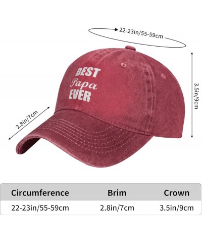 Best Papa Ever Baseball Hat Adjustable Classic Vintage Baseball Cap for Men Women Black Red $16.51 Cowboy Hats