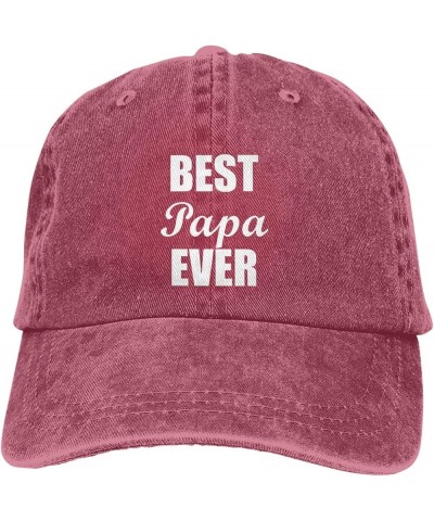 Best Papa Ever Baseball Hat Adjustable Classic Vintage Baseball Cap for Men Women Black Red $16.51 Cowboy Hats