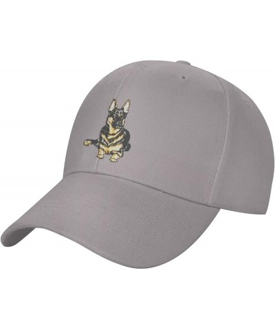 Women's and Men's Baseball Hat Dog German Shepherd Low Profile Dad Hat Adjustable Casquette Cap Gray $9.34 Baseball Caps