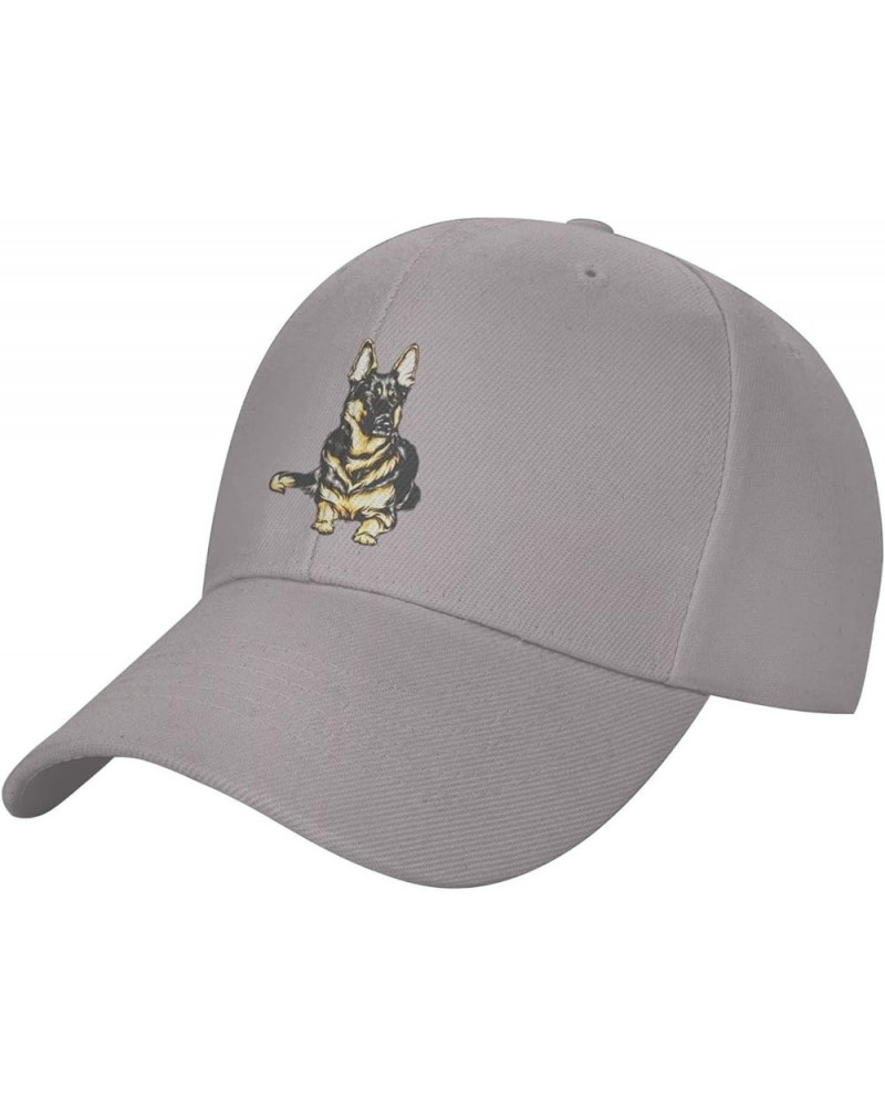 Women's and Men's Baseball Hat Dog German Shepherd Low Profile Dad Hat Adjustable Casquette Cap Gray $9.34 Baseball Caps