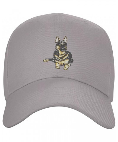 Women's and Men's Baseball Hat Dog German Shepherd Low Profile Dad Hat Adjustable Casquette Cap Gray $9.34 Baseball Caps