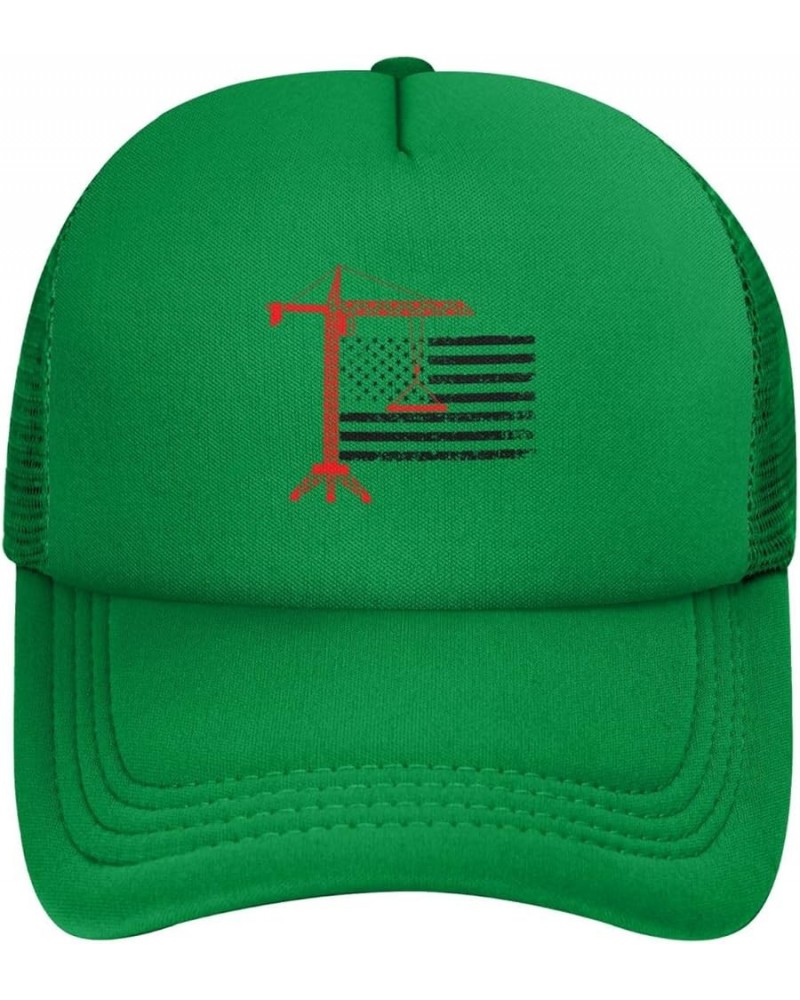 Crane Operator Tower Crane Baseball Cap for Men Women Trucker Hat Mesh Back Caps Dad Hat Green $9.97 Baseball Caps