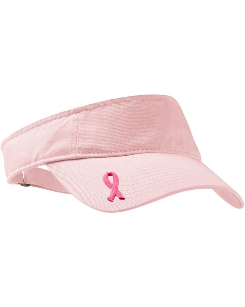 Breast Cancer Awareness Embroidered Ribbon Ladies Visor (Side Print) Black $15.36 Visors