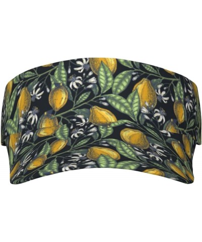 Colored Mushrooms Leaves Ladies Visor Hat Golf Visor Sport Sun Visor Hats for Women and Men Citrus Fruits Elegant Lemons $10....