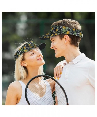 Colored Mushrooms Leaves Ladies Visor Hat Golf Visor Sport Sun Visor Hats for Women and Men Citrus Fruits Elegant Lemons $10....