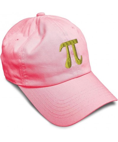 Custom Soft Baseball Cap Pi Symbol Embroidery Symbols 3.14 Pi Twill Cotton Pins Dad Hats for Men & Women Coral Design Only $1...