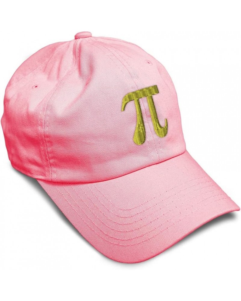 Custom Soft Baseball Cap Pi Symbol Embroidery Symbols 3.14 Pi Twill Cotton Pins Dad Hats for Men & Women Coral Design Only $1...