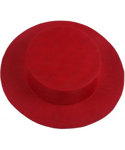 Flat Fedora Hat Base White Black Linen Wedding Bride Accessories DIY Party Show Women Headwear Summer Red $20.08 Fedoras