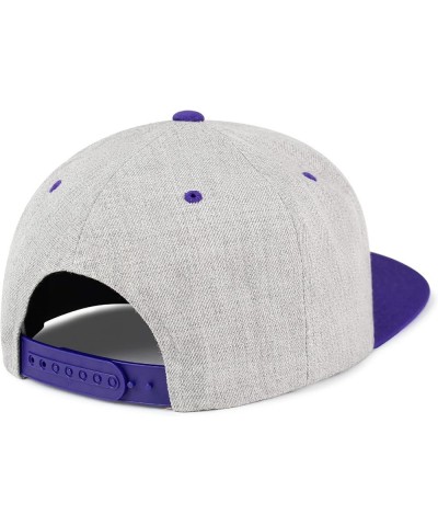 Shaka Cartoon Embroidered Yupoong Flat Bill 6 Panel Snapback Hat Surfing San Diego Light Heather/Purple $17.09 Baseball Caps