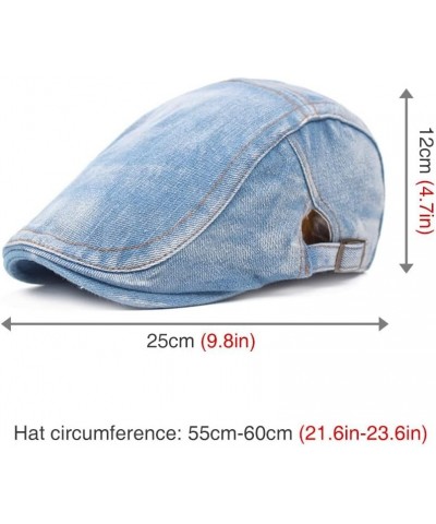 Unisex Denim Newsboy Hats Flat Ivy Cabbie Driving Berets Hat Cotton Dad Hat Adjustable for Men Women Dark Blue Light Blue $9....