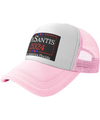 Desantis 2024 Make America Florida Trucker Hat Mans Women's Mom Hat Unisex Sun Hats Adjustable Baseball Cap Pink $10.19 Baseb...