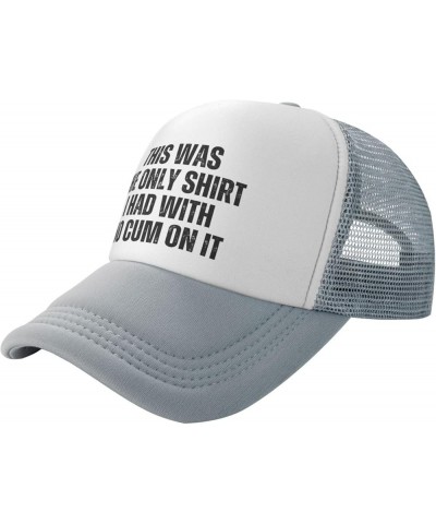 This was The Only Shirt I Had with No Cum On It Mesh Hat for Men Women Baseball Cap Trucker Hat Black Gray $9.89 Baseball Caps