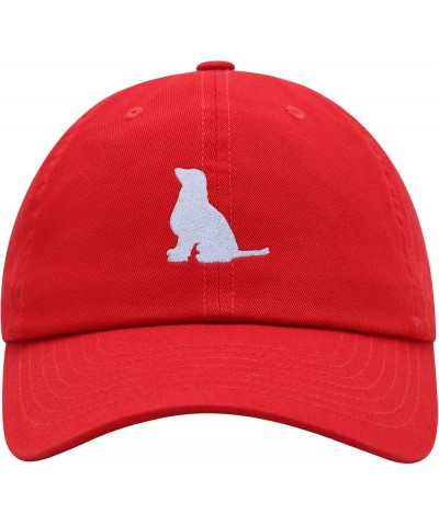 Golden Retriever Silhouette Premium Dad Hat Embroidered Cotton Baseball Cap Outline Red $14.24 Baseball Caps