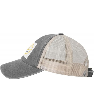 Flag of Rhode Island Baseball Cap for Women Mens Hats Retro Mesh Caps Dad Hat Gray $10.97 Baseball Caps