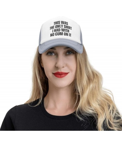 This was The Only Shirt I Had with No Cum On It Mesh Hat for Men Women Baseball Cap Trucker Hat Black Gray $9.89 Baseball Caps