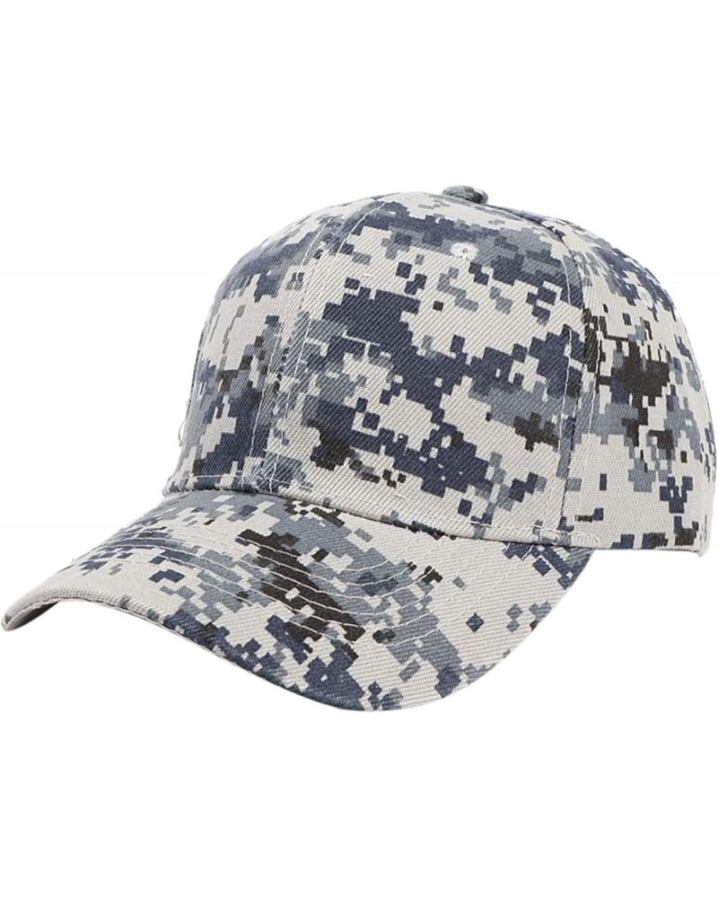 Camo Baseball Cap Men Women Hip Hop Dad Hat Baseball Hat Trucker Cap for Outdoor Sports Hat Black Blue $6.83 Baseball Caps