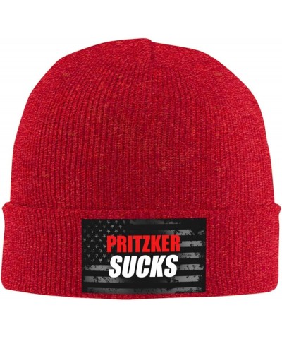 Pritzker Sucks Knit Hats Winter Warm Chunky Beanie Hat for Men Women Red $12.53 Skullies & Beanies