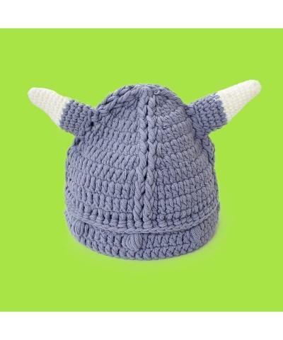 Y2K Unisex Frog Winter Hat Little Devil Crochet Winter Hat Beanie Cute Cartoon Frog Big Eyes Ear Cap Photo Prop Style -5 $11....