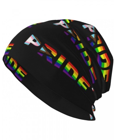 Transgender Pride Rainbow Flag Beanie Skull Cap Warm Knit Slouchy Hat for Women Men $11.10 Skullies & Beanies