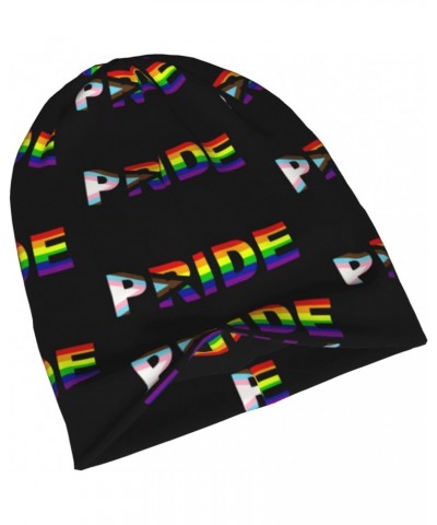 Transgender Pride Rainbow Flag Beanie Skull Cap Warm Knit Slouchy Hat for Women Men $11.10 Skullies & Beanies