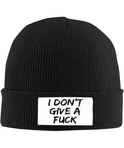 I Don't Give-A-Fu-ck Beanie Hat for Men Women Warm Winter Cap Funny Fashion Knit Hat Black $12.53 Skullies & Beanies