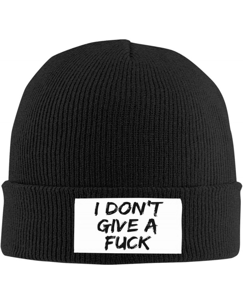 I Don't Give-A-Fu-ck Beanie Hat for Men Women Warm Winter Cap Funny Fashion Knit Hat Black $12.53 Skullies & Beanies