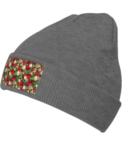 Tree Spruce Leaves Balls Flowers Berry Print Knitted Hat Daily Warm Hat,Soft Outdoor Beanie for Men Women,Eisure Deep Heather...