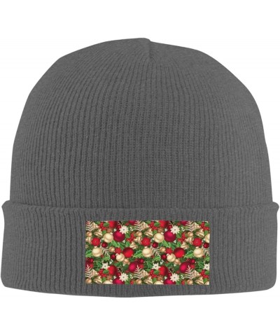 Tree Spruce Leaves Balls Flowers Berry Print Knitted Hat Daily Warm Hat,Soft Outdoor Beanie for Men Women,Eisure Deep Heather...