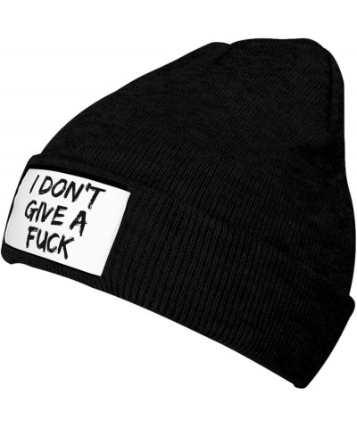 I Don't Give-A-Fu-ck Beanie Hat for Men Women Warm Winter Cap Funny Fashion Knit Hat Black $12.53 Skullies & Beanies