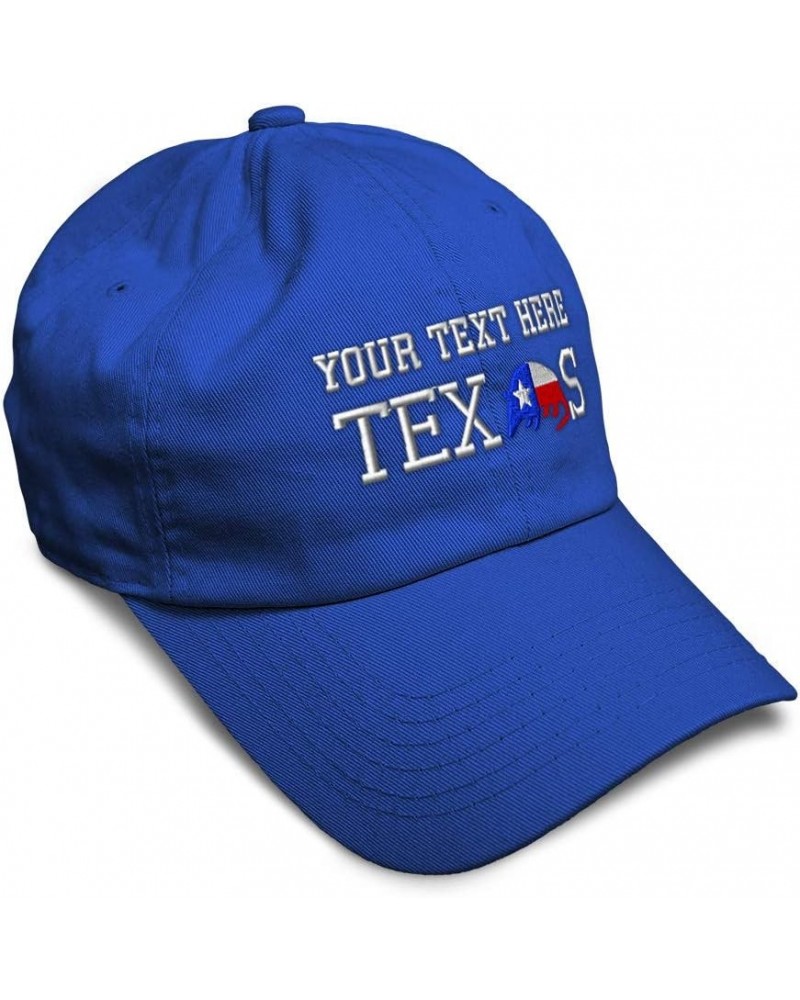 Soft Baseball Cap Texas Armadillo Embroidery Flags Nation Twill Cotton Dad Hats for Men & Women Royal Blue Personalized Text ...