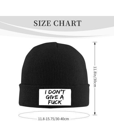 I Don't Give-A-Fu-ck Beanie Hat for Men Women Warm Winter Cap Funny Fashion Knit Hat Black $12.53 Skullies & Beanies