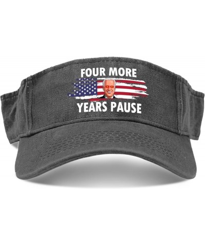 Four More Years Pause Hats Sun Visor Hat for Teens Baseball Caps Flodable Sun Protection Allblack $11.32 Visors