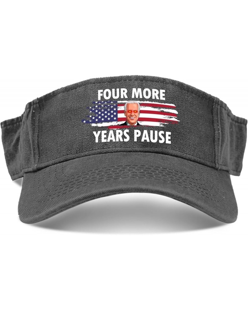 Four More Years Pause Hats Sun Visor Hat for Teens Baseball Caps Flodable Sun Protection Allblack $11.32 Visors