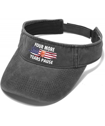 Four More Years Pause Hats Sun Visor Hat for Teens Baseball Caps Flodable Sun Protection Allblack $11.32 Visors