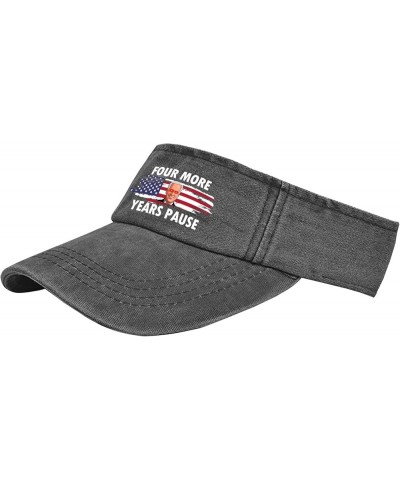 Four More Years Pause Hats Sun Visor Hat for Teens Baseball Caps Flodable Sun Protection Allblack $11.32 Visors