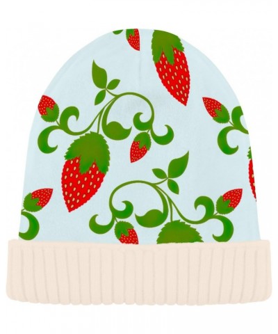 Flower Pattern Elegant Soft Stretchy Unisex Winter Beanie Hat Winter for Adults Kids Women Men White $13.19 Skullies & Beanies