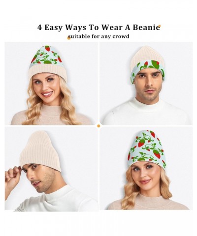 Flower Pattern Elegant Soft Stretchy Unisex Winter Beanie Hat Winter for Adults Kids Women Men White $13.19 Skullies & Beanies