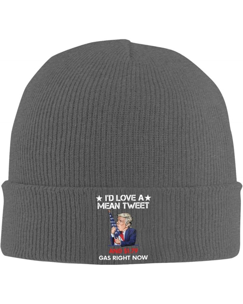 I'd Love A Mean Tweet and 1.79 Gas Right Now Cozy Knitted Hat for Winter - Warm Comfort Black Deep Heather $11.15 Skullies & ...