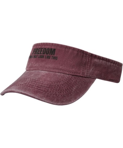 Freedom Does Not Look Like This Black Sun Visor Hats Cotton Empty Top Baseball Cap for Men Women,Deep Heather Red $12.36 Visors