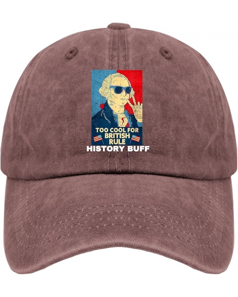 Too Cool for British Rule Cap Camping Hat Pigment Black Trucker Hat Men Gifts for Grandma Running Caps Wine Red $13.19 Bucket...