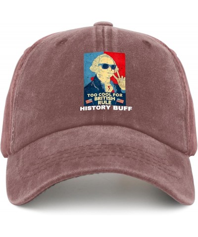 Too Cool for British Rule Cap Camping Hat Pigment Black Trucker Hat Men Gifts for Grandma Running Caps Wine Red $13.19 Bucket...