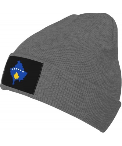 Republic of Kosovo Stub Beanie Hat for Men Women Soft Cozy Skull Cap Winter Warm Knit Hats Deep Heather $9.78 Skullies & Beanies