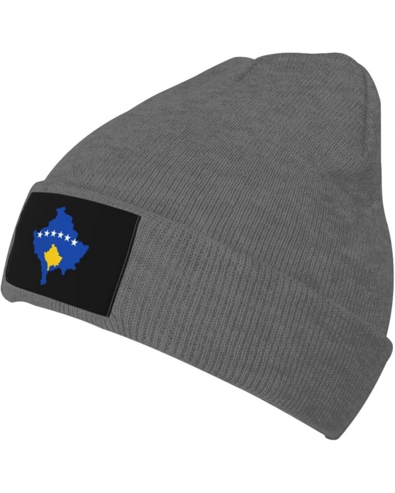 Republic of Kosovo Stub Beanie Hat for Men Women Soft Cozy Skull Cap Winter Warm Knit Hats Deep Heather $9.78 Skullies & Beanies