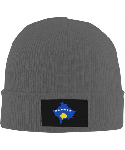 Republic of Kosovo Stub Beanie Hat for Men Women Soft Cozy Skull Cap Winter Warm Knit Hats Deep Heather $9.78 Skullies & Beanies