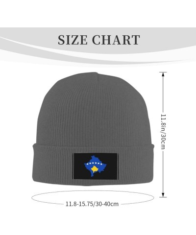 Republic of Kosovo Stub Beanie Hat for Men Women Soft Cozy Skull Cap Winter Warm Knit Hats Deep Heather $9.78 Skullies & Beanies