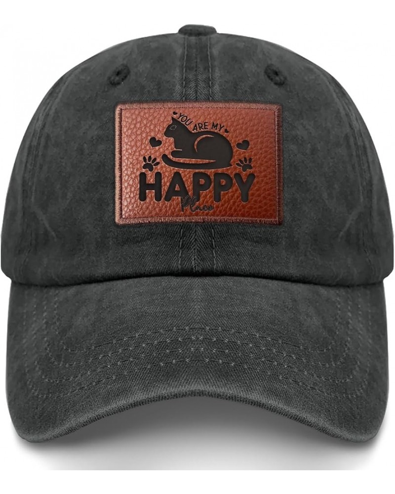 You are My Happy Please Cat Valentine Cowboy Hat Funny Beach Hat Gifts for Grandpa Who Like Engraved,Running Hat Allblack $12...