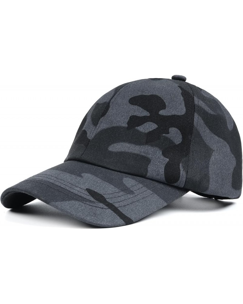 Oversize XXL 100% Cotton Baseball Cap,Large Baseball Hat for Big Heads 23.5"-25.5",Adjustable Plain Dad Cap Gray Camo $12.23 ...