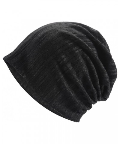 Men's and Women's Warm Soft Hat Lightweight Slouch Solid Color Hat Storage for Baseball Caps Closet Black $7.39 Berets