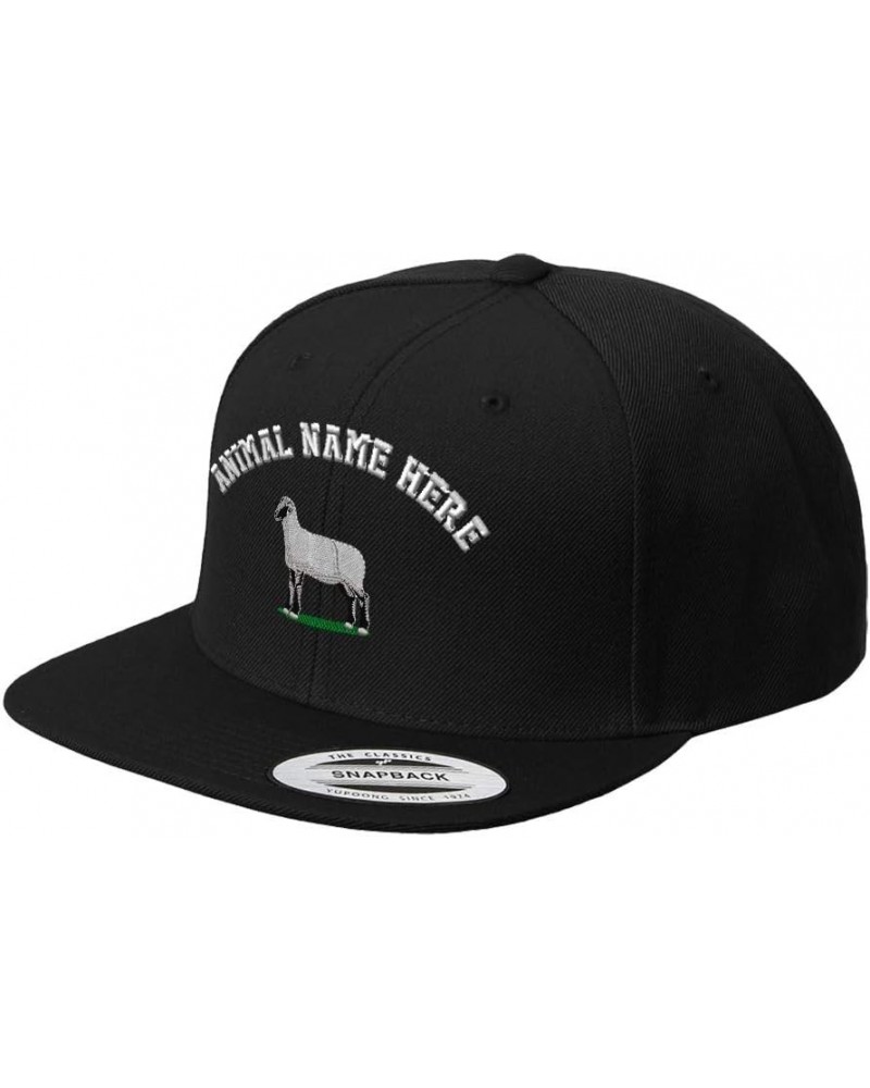 Custom Snapback Baseball Hat Suffolk Sheep Embroidery Animal Name Acrylic Cap Black $16.17 Baseball Caps